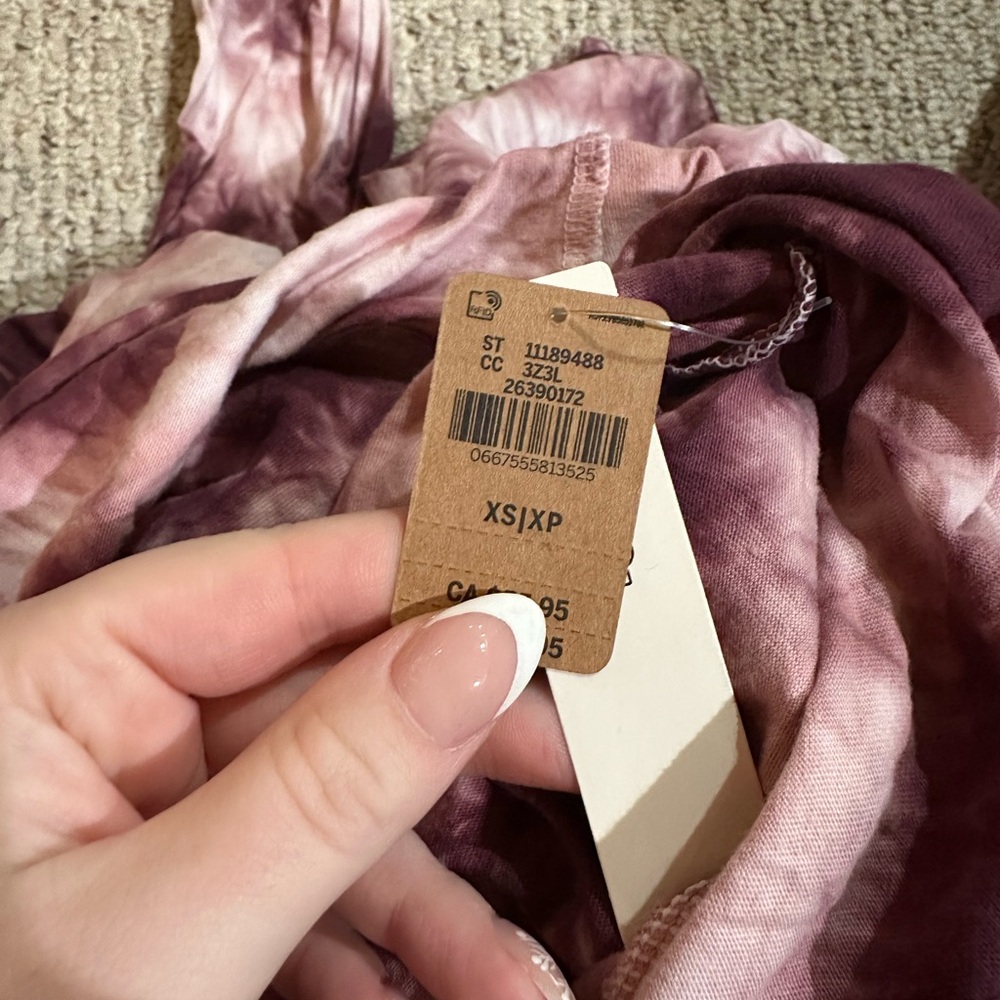 VS PINK Maroon Tie Dye Hooded Long Sleeve - Picture 4 of 5